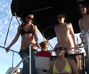 strippers getting their assholes and pussies tanned on a boat