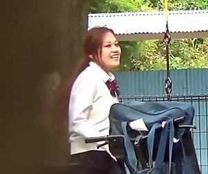 Kinky asian slut pissing in public